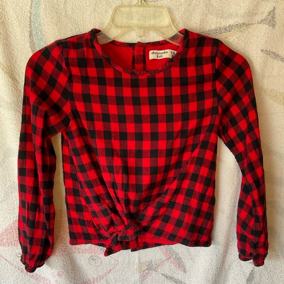 Abercrombie kids Red black checkered top - Picture 1 of 6